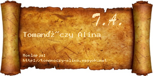 Tomanóczy Alina névjegykártya